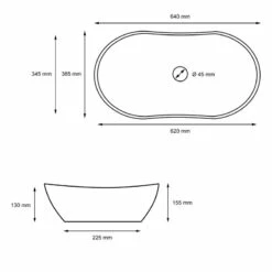 Vasque Forme Ovale 640x365x130mm, Blanc -HOME24 Ventes 01d2cdade1c642a2899906d5e0df3bd3