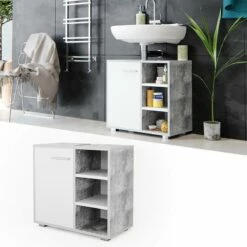 Meuble Sous-lavabo Perry Béton/blanc -HOME24 Ventes 087db03c3b374e8fbce0feac7670c690