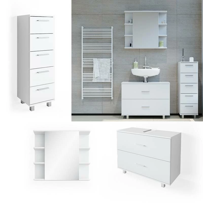Salle De Bains Ilias Blanc (3 éléments) 4 Salle De Bains Ilias Blanc (3 éléments) – Image 2