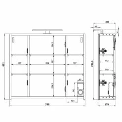 Salle De Bain Arvada II (5 éléments) -HOME24 Ventes 1000205937 200221 13364300090 SKETCH DETAILS P000000001000205937 sketch
