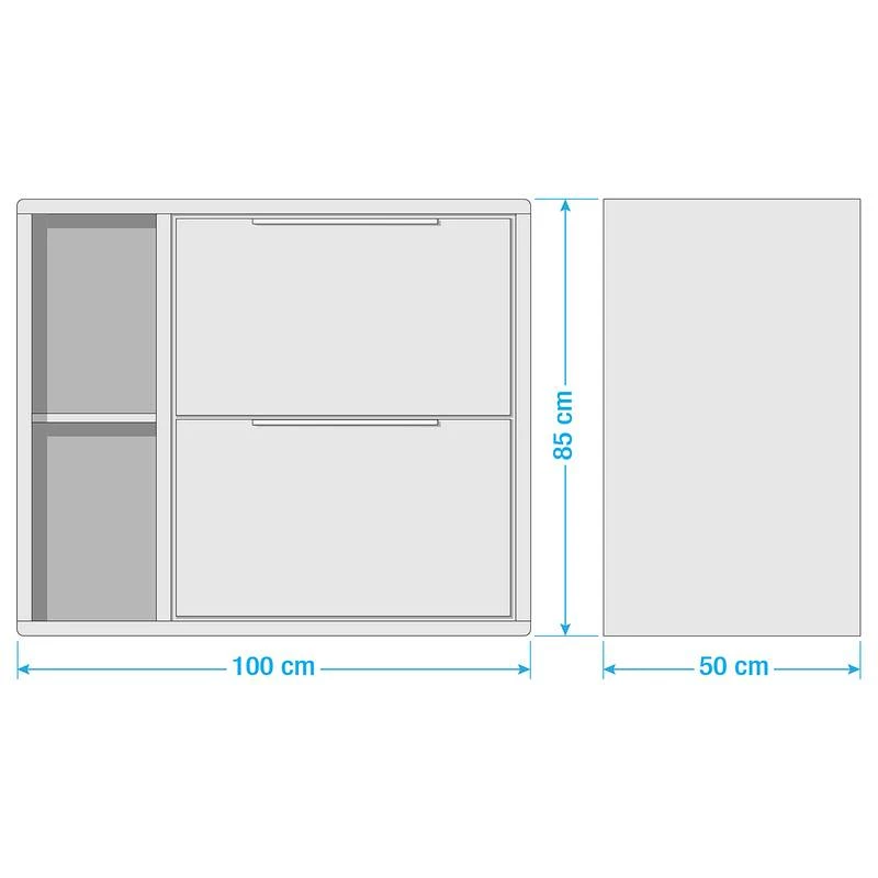 Meuble Avec Vasque TRANGLE 2 Tiroirs 18 Meuble Avec Vasque TRANGLE 2 Tiroirs – Image 16