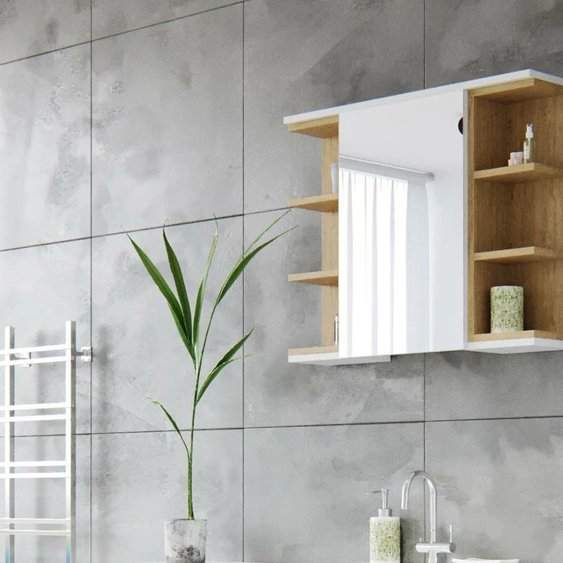 Armoire De Toilette Aquis Blanc/chêne 5 Armoire De Toilette Aquis Blanc/chêne – Image 3