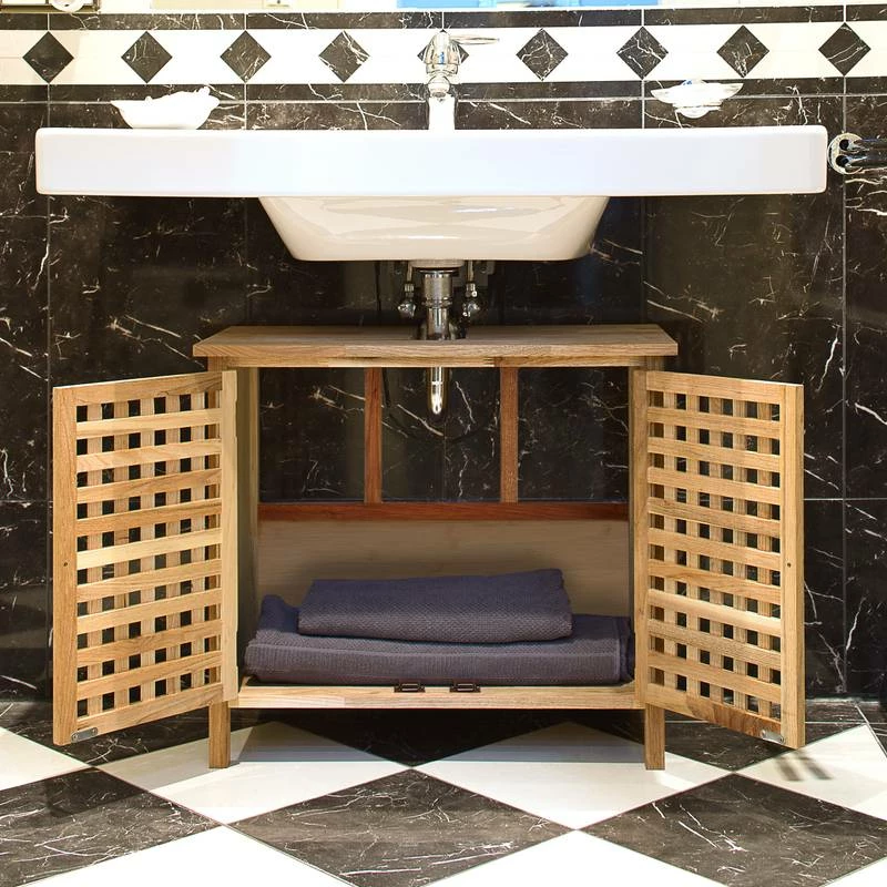 Meuble Sous Lavabo En Bambou 2 Portes 4 Meuble Sous Lavabo En Bambou 2 Portes – Image 2