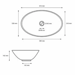 Vasque Forme Ovale 410x330x142mm Blanc -HOME24 Ventes 2ddb045698ec45349e4d7ff351079798