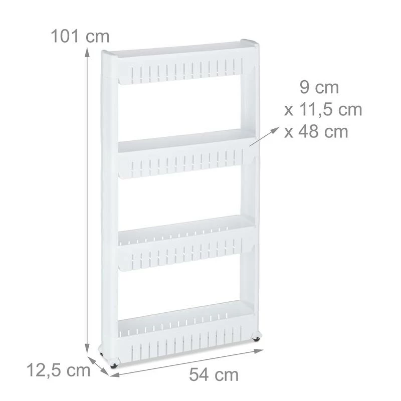 Étagère De Cuisine à Roulettes 4 Niveaux 15 Étagère De Cuisine à Roulettes 4 Niveaux – Image 13