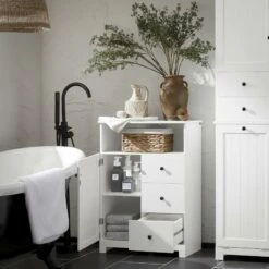 Meuble Bas De Salle De Bain BZR107-W -HOME24 Ventes 3aa8f7d218534385a10f761b6b159ffa