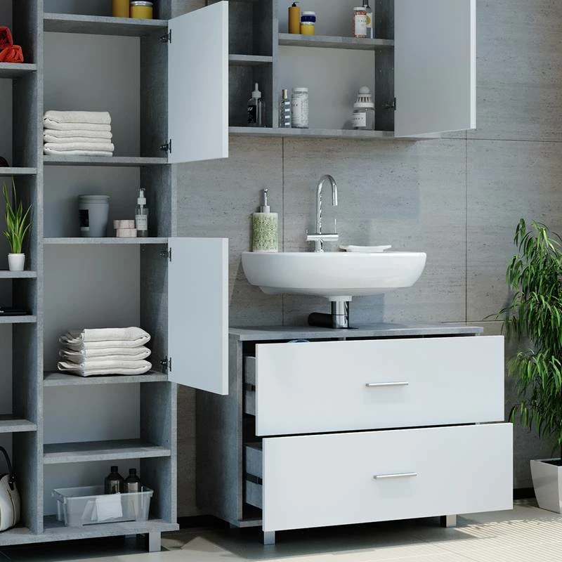 Salle De Bains Ilias Béton (3 éléments) 4 Salle De Bains Ilias Béton (3 éléments) – Image 2