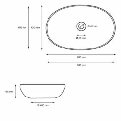 Vasque Forme Ovale 600x420x145 Mm Blanc 13 Vasque Forme Ovale 600x420x145 Mm Blanc -HOME24 Ventes 400779409cef46609e550885469f619c