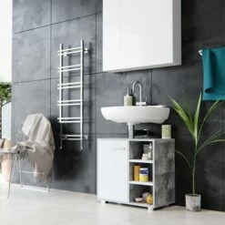 Meuble Sous-lavabo Perry Béton/blanc -HOME24 Ventes 420e68181e95468e8308d9413c3444ec