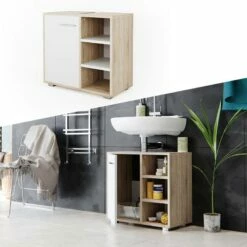 Meuble Sous-lavabo Perry Chêne/blanc -HOME24 Ventes 54e5e567996e4be3adefb78eafda2eb9