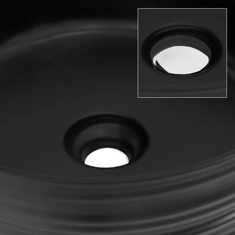 Lavabo Ø 41x18cm Noir Céramique 6 Lavabo Ø 41x18cm Noir Céramique – Image 4