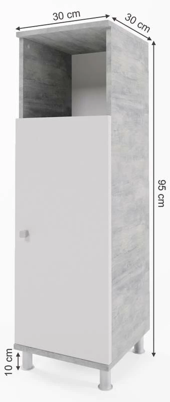 Chiffonnier Fynn Béton/blanc 9 Chiffonnier Fynn Béton/blanc – Image 7