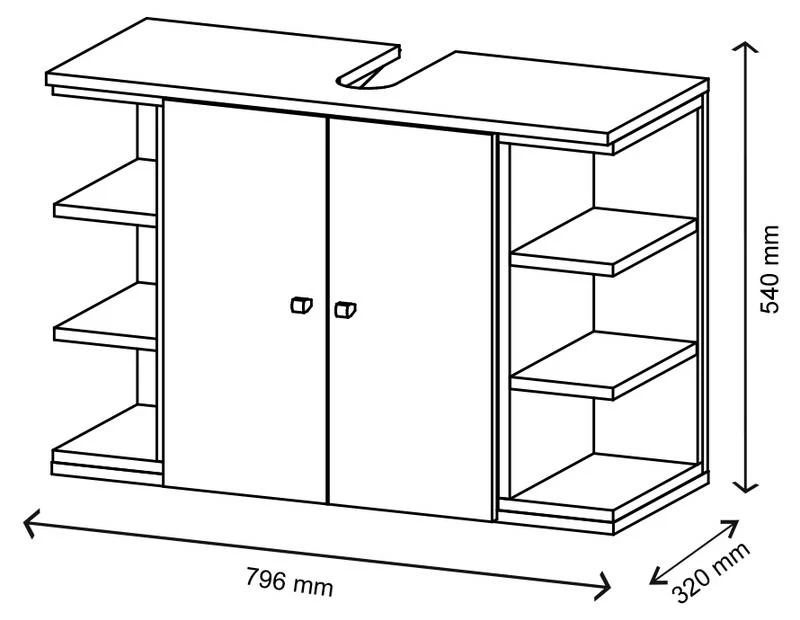 Meuble Sous-lavabo Aquis Blanc/chêne 7 Meuble Sous-lavabo Aquis Blanc/chêne – Image 5