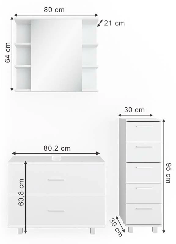 Salle De Bains Ilias Blanc (3 éléments) 8 Salle De Bains Ilias Blanc (3 éléments) – Image 6