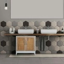 Meuble Sous Lavabo Portes Effet Rotin -HOME24 Ventes 61623fe201e540c6b75e9677cdc8d3bd