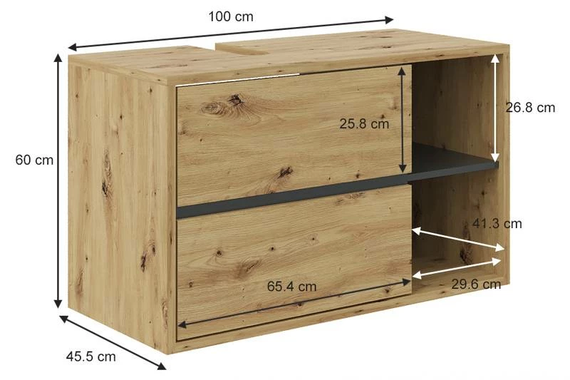 Meuble Sous-lavabo Viola Artisan/gris 9 Meuble Sous-lavabo Viola Artisan/gris – Image 7