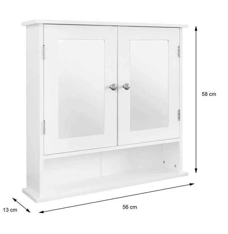 Armoire De Toilette Blanc 56x58x13 Cm 7 Armoire De Toilette Blanc 56x58x13 Cm – Image 5