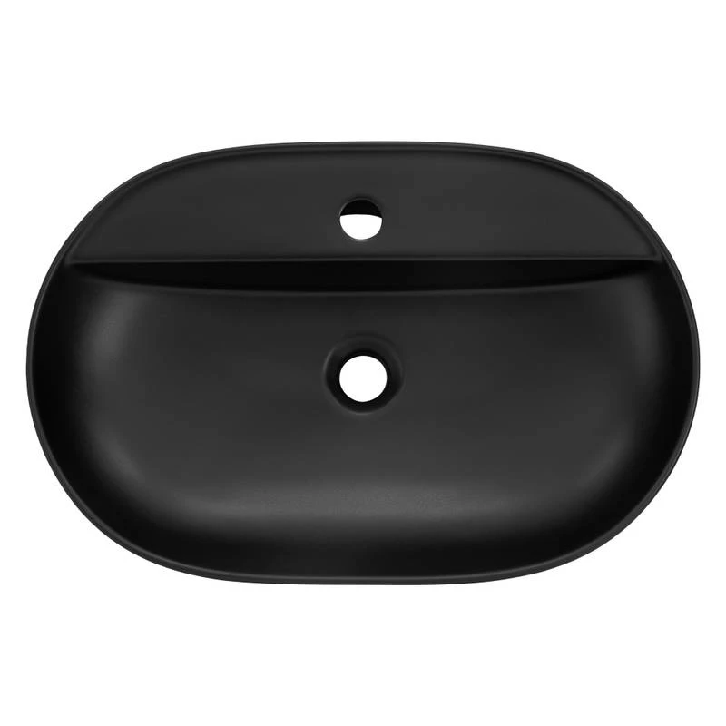 Lavabo Ovale 60x40x12cm Noir Céramique 4 Lavabo Ovale 60x40x12cm Noir Céramique – Image 3