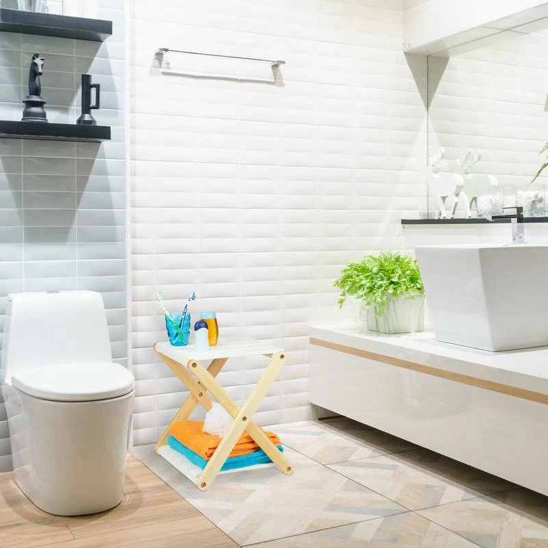 Étagère De Salle De Bain En Bois 4 Étagère De Salle De Bain En Bois – Image 2