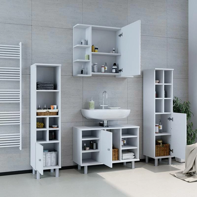 Chiffonnier Fynn Blanc 7 Compartiments 5 Chiffonnier Fynn Blanc 7 Compartiments – Image 3