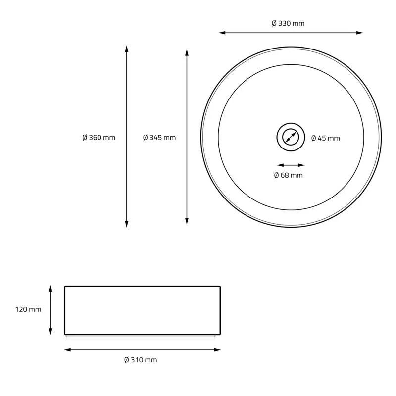 Lavabo Ronde Avec Trop-plein Noir 9 Lavabo Ronde Avec Trop-plein Noir – Image 7