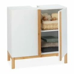 Meuble Dessous De Lavabo En Bambou Blanc -HOME24 Ventes 89da1a21c5584c00ae74d0240f23ddad