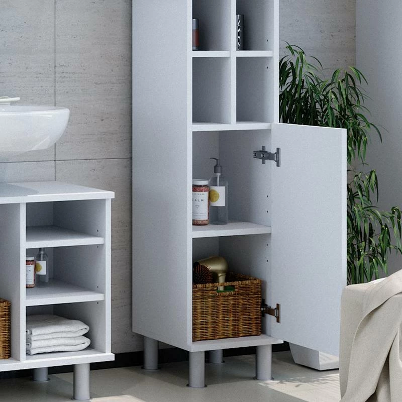 Chiffonnier Fynn Blanc 8 Compartiments 8 Chiffonnier Fynn Blanc 8 Compartiments – Image 6