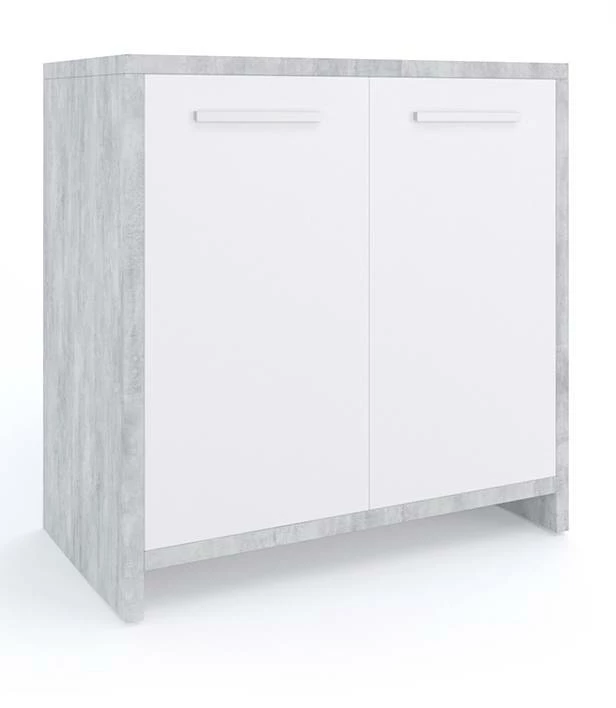 Meuble Sous-lavabo Kiko Béton/blanc 3 Meuble Sous-lavabo Kiko Béton/blanc