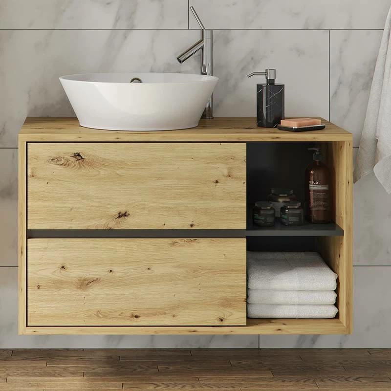 Meuble Sous-lavabo Viola Artisan/gris 5 Meuble Sous-lavabo Viola Artisan/gris – Image 3