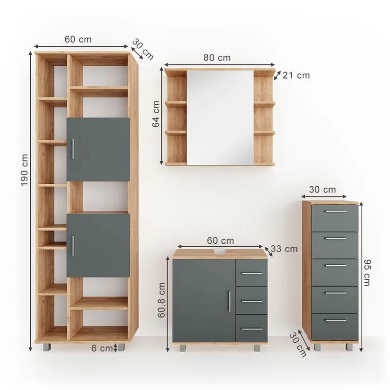 Salle De Bain Ilias Goldkraft (4 élém.) 9 Salle De Bain Ilias Goldkraft (4 élém.) – Image 7