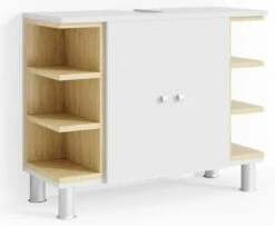 Meuble Sous-lavabo Aquis Blanc/chêne