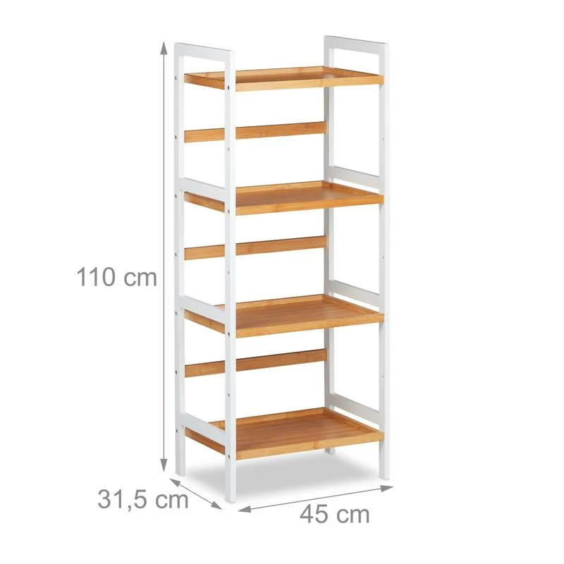 Etagère De Bain En Bambou Blanche 7 Etagère De Bain En Bambou Blanche – Image 5