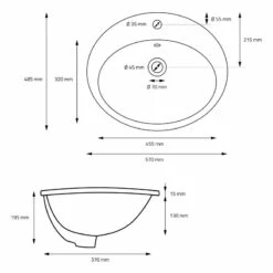 Lavabo Ovale 57x48,5x19,5 Cm Blanc -HOME24 Ventes b850b95a3f0c477e9185c5bbd121f749
