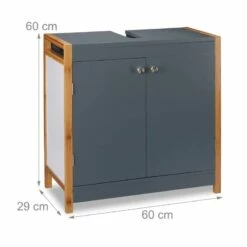 Placard Dessous De Lavabo Bambou Gris -HOME24 Ventes d5a26357648649a9bb129ab14066d7d3
