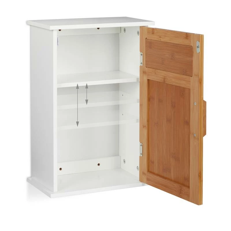 Placard Salle De Bain Blanc Porte Bambou 7 Placard Salle De Bain Blanc Porte Bambou – Image 5