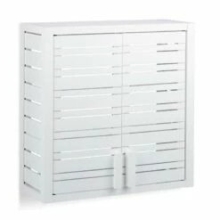 Placard Mural Salle De Bain Bambou Blanc