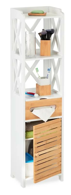 Étagère De Salle De Bain MDF Et Bambou 3 Étagère De Salle De Bain MDF Et Bambou