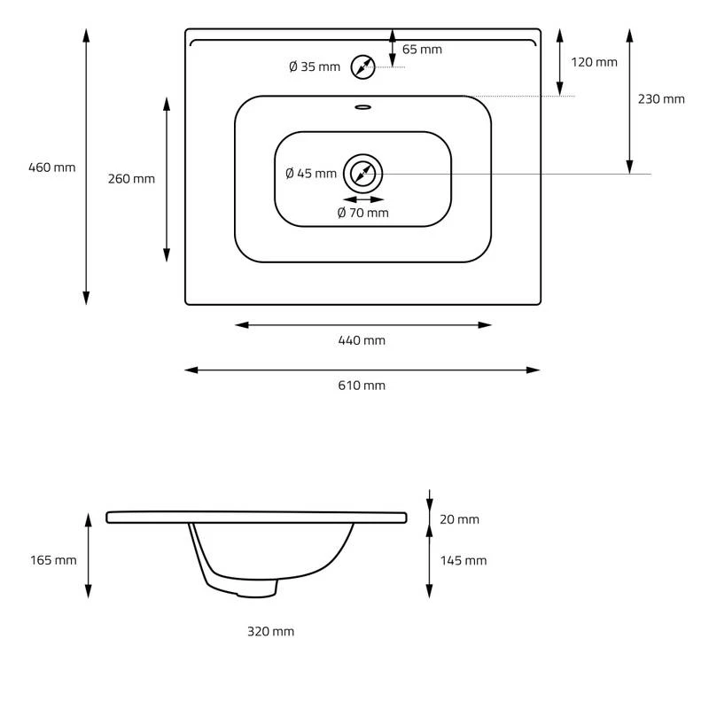 Vasque 61x16,5x46 Cm Noir 5 Vasque 61x16,5x46 Cm Noir – Image 3