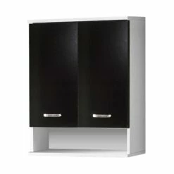 Meuble Haut Miami -HOME24 Ventes haengeschrank lugano schwarz glanz weiss perl 1324384