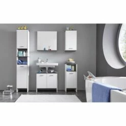 Colonne De Salle De Bain San Diego -HOME24 Ventes hochschrank san diego matt weiss rauchsilber dekor 5205848