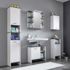 Colonne De Salle De Bain San Diego -HOME24 Ventes hochschrank san diego matt weiss rauchsilber dekor 5205852
