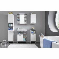 Colonne De Salle De Bain San Diego -HOME24 Ventes hochschrank san diego matt weiss rauchsilber dekor 5205856
