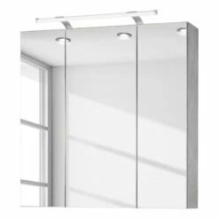 Devant -HOME24 Ventes spiegelschrank genf inkl beleuchtung steingrau 4893820