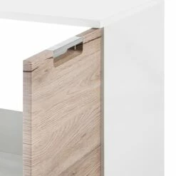 Meuble Sous Vasque Romana -HOME24 Ventes waschbeckenunterschrank romana hochglanz weiss eiche dekor 3328389