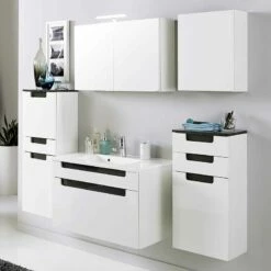 Meuble Lavabo Laris I 9 Meuble Lavabo Laris I -HOME24 Ventes waschtisch laris i hochglanz weiss anthrazit 341015